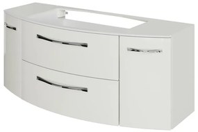 Mobile da bagno sospeso sotto lavabo L 119 x H 49.2 x P 46.2 cm bianco lucido, 2 cassetti 2 ante PELIPAL Cassca