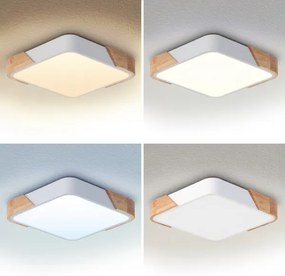 Brilagi - Plafoniera LED dimmerabile PILANA LED/48W/230V rovere/bianco 42x42 cm + telecomando