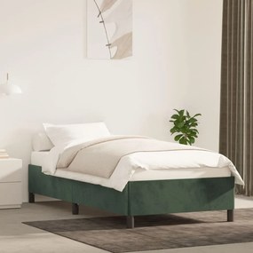 Giroletto Senza Materasso Verde Scuro 100x200 Cm İn Velluto /