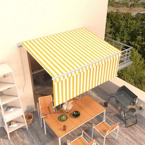 Tenda Da Sole Retrattile Con Parasole 3,5x2,5m Gialla E Bianca /