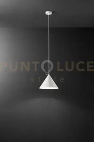 Sospensione in metallo bianco opaco iconic 1 luce attacco e27 d.30cm