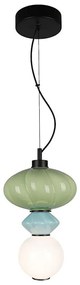Lampadario LED a sospensione con filo ASCOLI LED/8W/230V diametro 20 cm verde/blu
