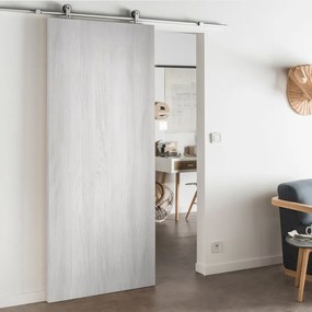 Porta scorrevole Marben in mdf bianco, L 93 x H 212 cm, con binario Loft Alluminio Reversibile