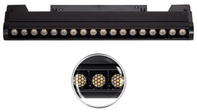 Faro LED Lineare 18W Magnetico 36cm, CRI92 UGR16, Nero 48V Colore  Bianco Naturale 4.000K