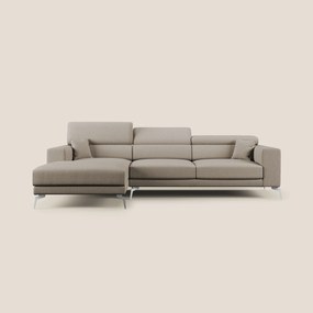 Blade Divano moderno angolare con poggiatesta reclinabili in tessuto impermeabile simil-cotone T13