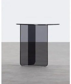 Tavolino Ausiliario Ovale in Vetro Temperato (40,5x40 cm) Urel Vetro - The Masie