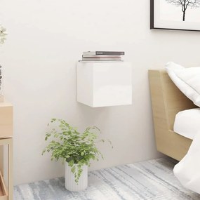 Comodino Bianco Lucido 30,5x30x30 Cm İn Truciolato /