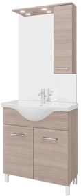Mobile bagno con lavabo e sifone L 75 x H 81.5 x P 50.5 cm legno naturale in truciolare, 2 ante per vasca centrale Symoa