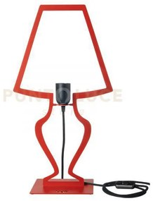 Lampada silhouette rosso in ferro 30x54cmh 1 luce attacco e27