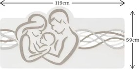 Capezzale quadro 59x119 cm legno laminato Sacra Famiglia Tortora