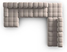 Divano angolare componibile in marrone chiaro (con penisola a destra/a U) con rivestimento in velluto Bellis – Micadoni