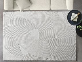 Tappeto con rilievi 160 x 230 cm 100% Lana di artigianato 2200 g/m2 Avorio - BASSAM
