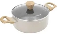 Casseruola 20 cm taupe scritta Cooking Therapy con coperchio