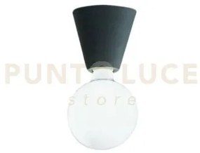 Plafoniera fog 1 luce attacco e27 nero in alluminio senza lampadina