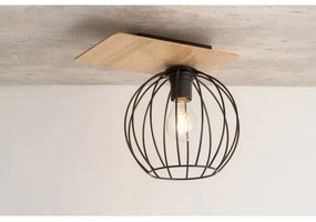 Lampadario a plafone CYBER 1xE27/60W/230V legno/nero