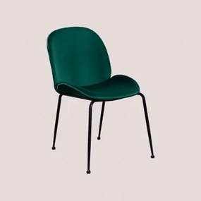 Confezione da 2 sedie in velluto Pary Verde Jungle & Nero - Sklum