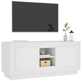 Mobile porta tv bianco 102x35x45 cm in legno multistrato