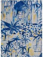 MINDTHEGAP Tapete Rhodes Mural - Taupe/ Indigo/ Yellow