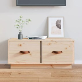 Mobile Porta Tv 80x34x35 Cm İn Legno Massello Di Pino /