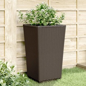 Fioriere Da Giardino 2 Pz Marrone 32,5x32,5x57 Cm İn Pp /