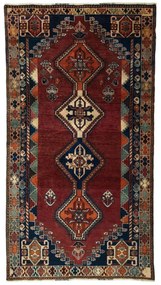 Shiraz Tappeto 230x130 Rosso (Iran) Annodato A Mano