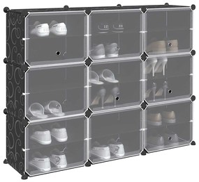 Organizzatore Portaoggetti Con 9 Cubi E Ante Trasparenti İn Pp /