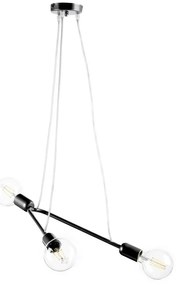 Lampadario Design Sospensione BOOMERANG 3 - E27 Nero nero paralume nero 3x E27