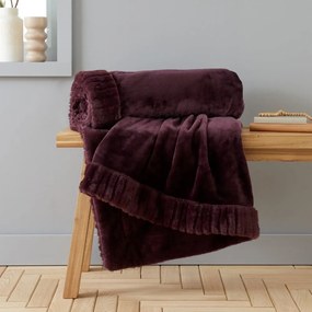 Coperta viola scuro in micropile 150x200 cm Velvet and Faux Fur – Catherine Lansfield