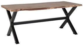 Tavolo da pranzo legno marrone/nero 180 x 95 cm VALBO Beliani