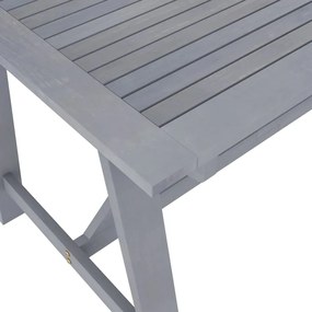 Set Pranzo da Giardino 5 pz in Legno Massello di Acacia Grigio