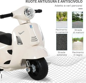 Scooter Elettrico per Bambini Licenza Ufficiale Piaggio Vespa Small 7,2V 2,5Ah Bianco...