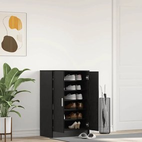 Scarpiera Rovere Rovere Nero 60x35x92 Cm İn Legno Multistrato /