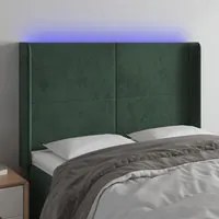 Testiera a LED Verde Scuro 147x16x118/128 cm in Velluto 3123819