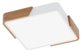 Plafoniera LED Quadrata 18W CCT, 30x30cm, Legno/Bianco Colore Bianco Variabile CCT