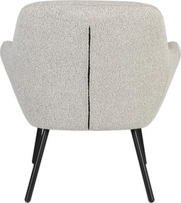 Poltrona bianca in tessuto bouclé Dude - White Label