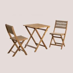 Set tavolo e 2 sedie da giardino pieghevoli Delawer Classic Marrone - Sklum
