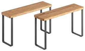 Set di ripiani aggiuntivi color nero opaco/di colore naturale in legno 2 pz 27x8 cm York – Metaltex