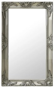 Specchio da Parete Stile Barocco 50x80 cm Argento