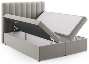 Letto boxspring grigio con contenitore 160x200 cm Gina - Milo Casa