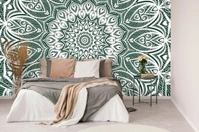 Carta da parati – Mandala dell'armonia su sfondo verde