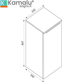 Pensile bagno sospeso 85 cm in rovere naturale | LAC-EFESTO-80 - KAMALU