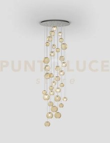 Oto sospensione rc ambra rigadin nickel satinato 12 luci attacco g9