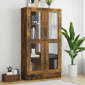 Mobile Vetrina Rovere Fumo 82,5x30,5x150cm İn Legno Multistrato /