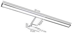 ONLI-Illuminazione a LED per specchi da bagno NEMO LED/5,5W/230V 4000K 50cm IP44 cromo opaco