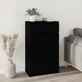 Cassettiera Nera 60x36x103 Cm İn Legno Multistrato /