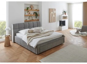Letto matrimoniale imbottito grigio rete non inclusa 180x200 cm Canyon – Meise Möbel