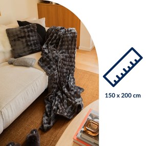 Coperta grigia in micropile 150x200 cm Wave – Tiseco Home Studio