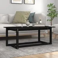 Tavolino da Salotto Nero 110x55x45 cm Legno Massello di Pino 822171