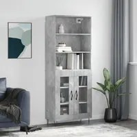 Credenza Grigio Cemento 69,5x34x180 cm in Legno Multistrato 3189313