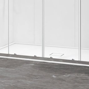 Kamalu - Porta doccia doppio scorrevole 180cm altezza 200cm finitura cromo| KZ6000